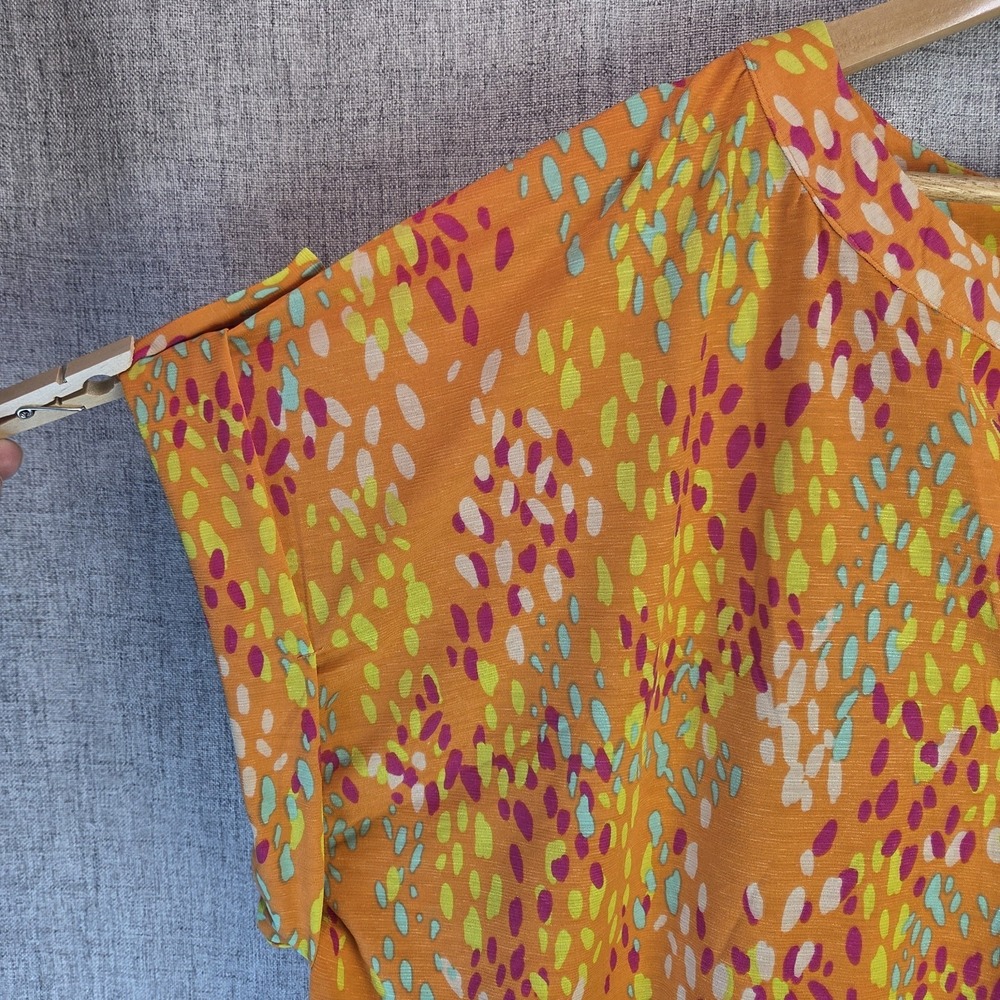 BohoChic Abstract Womens 2X Blouse Short Roll Tab Sleeve NWT Dear Scarlett Lizzy - Picture 3 of 7